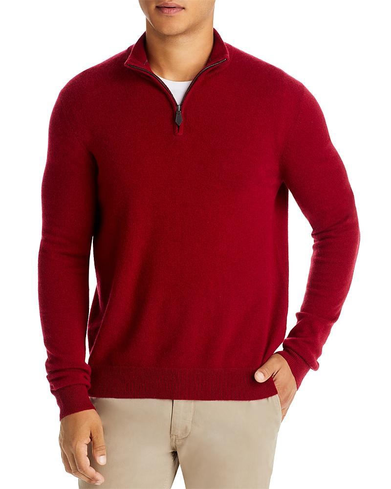 The Mens Store at Bloomingdales Slate Green Cashmere Half-Zip Sweater - Exclusive Product Image