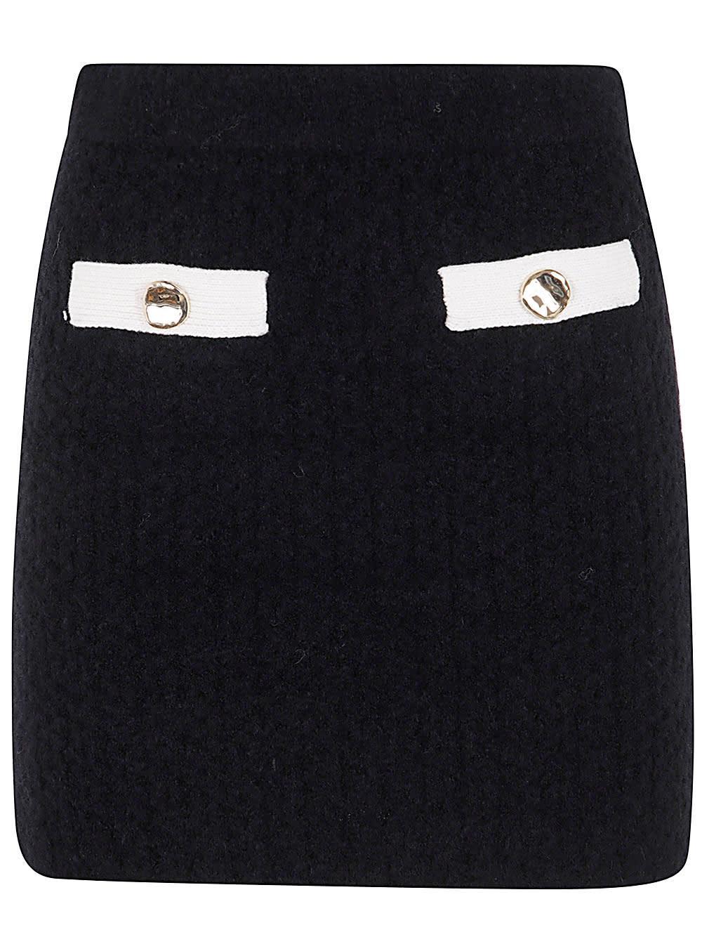 Cashmere Blend Knit Skirt In Black Product Image