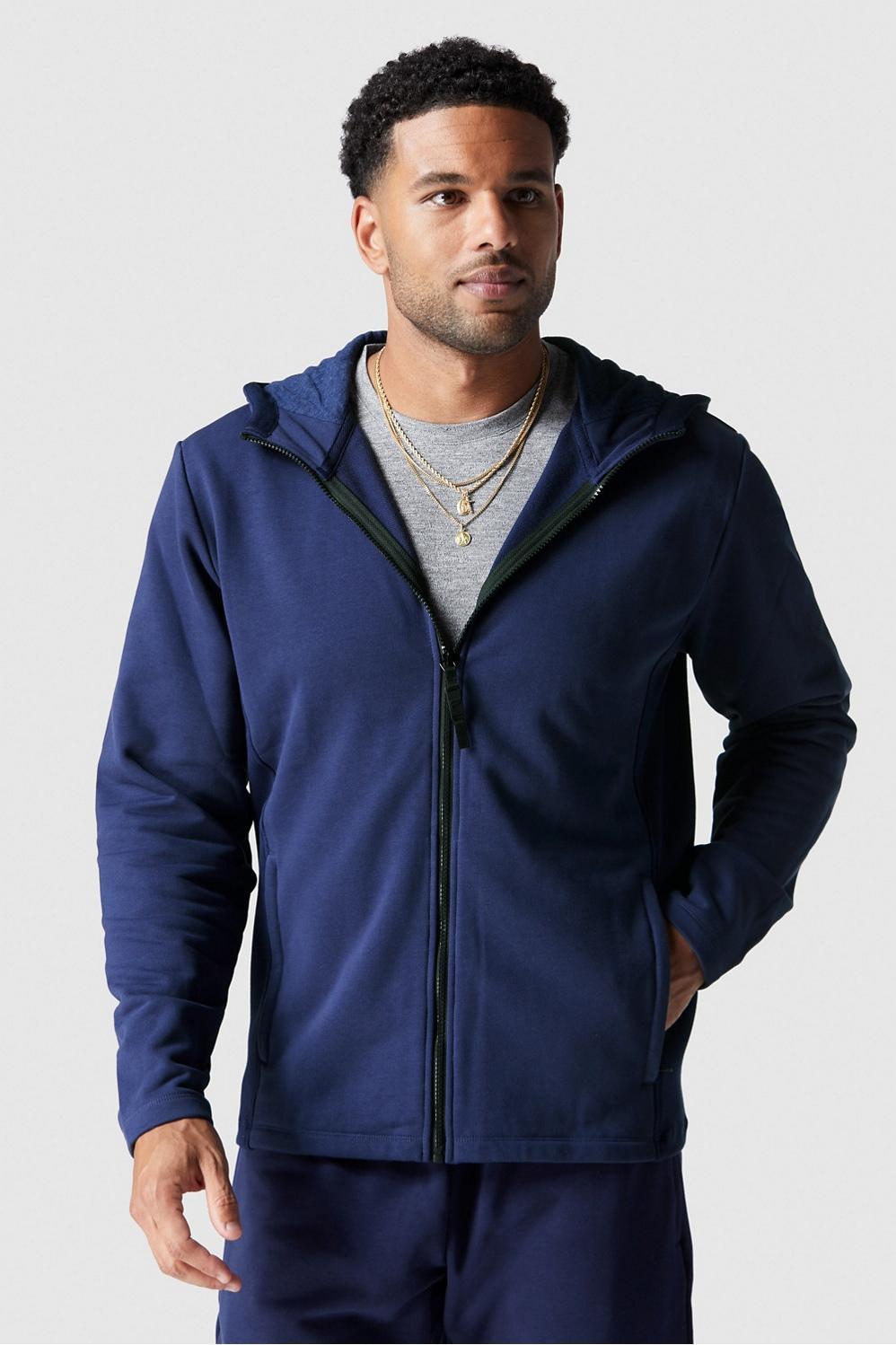 Fabletics Men The Courtside Full Zip Hoodie male Navy Size XS Product Image