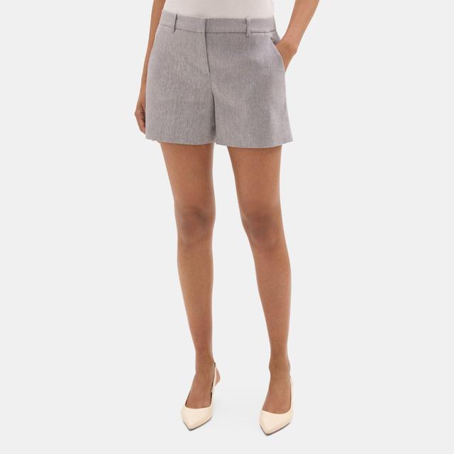 Stretch Linen-Blend Mélange Tailored Short | Theory Outlet Product Image