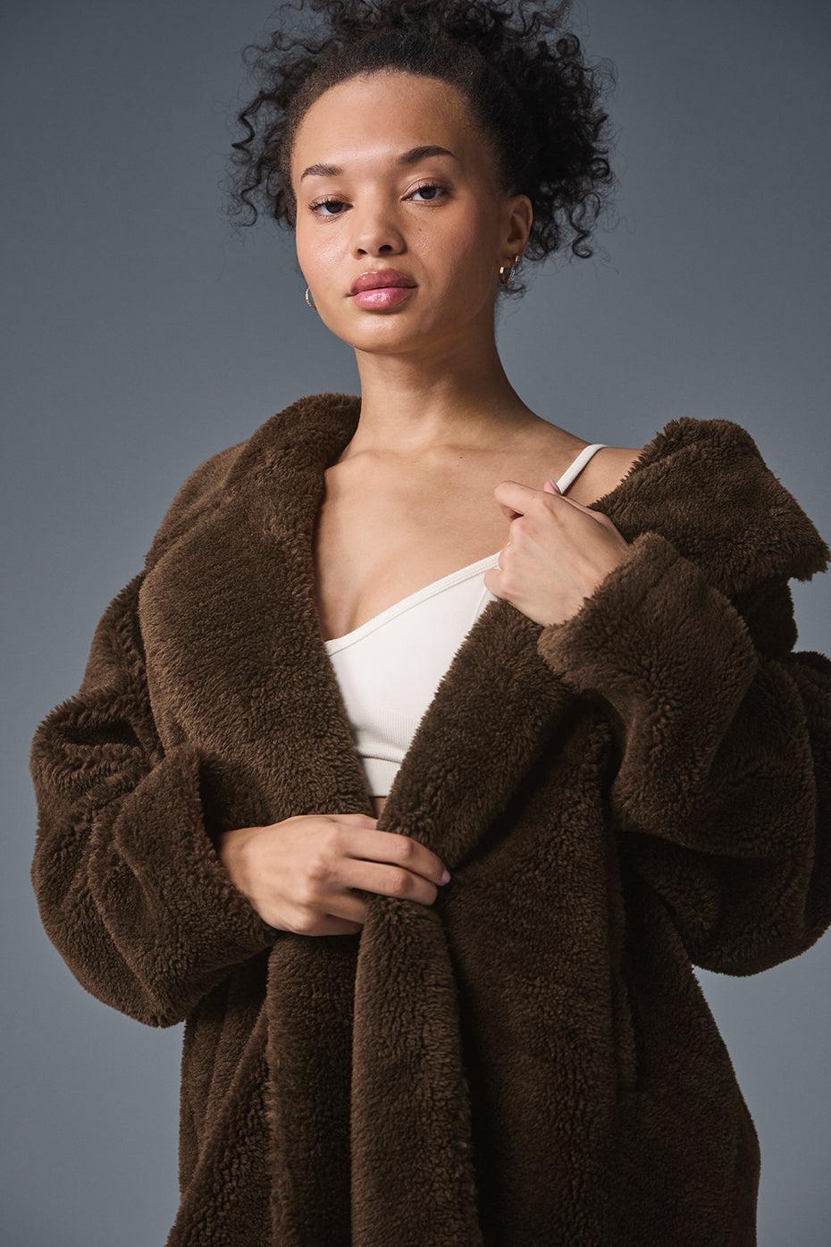 Oversized Sherpa Trench - Espresso Female Product Image