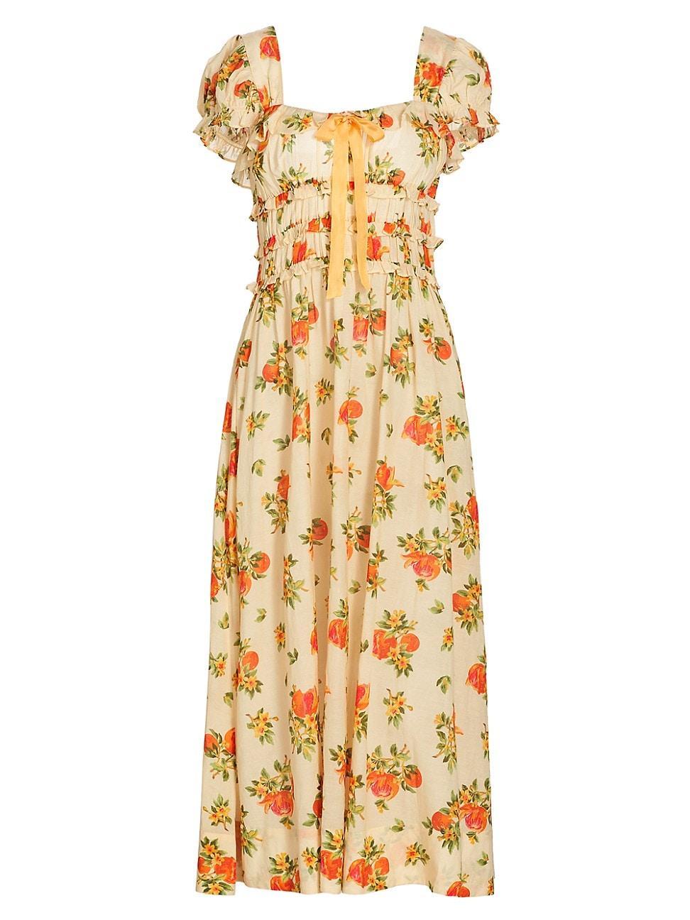 Womens Clarinet Floral Self-Tie Midi-Dress Product Image