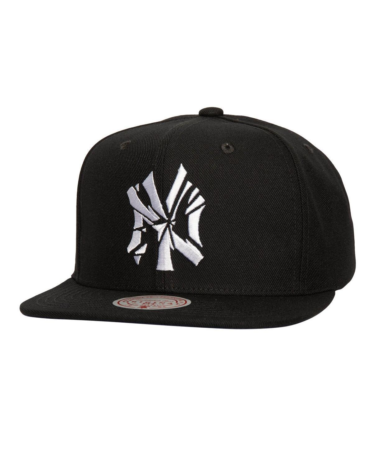 Mitchell & Ness Mens Black New York Yankees Shattered Snapback Hat Product Image