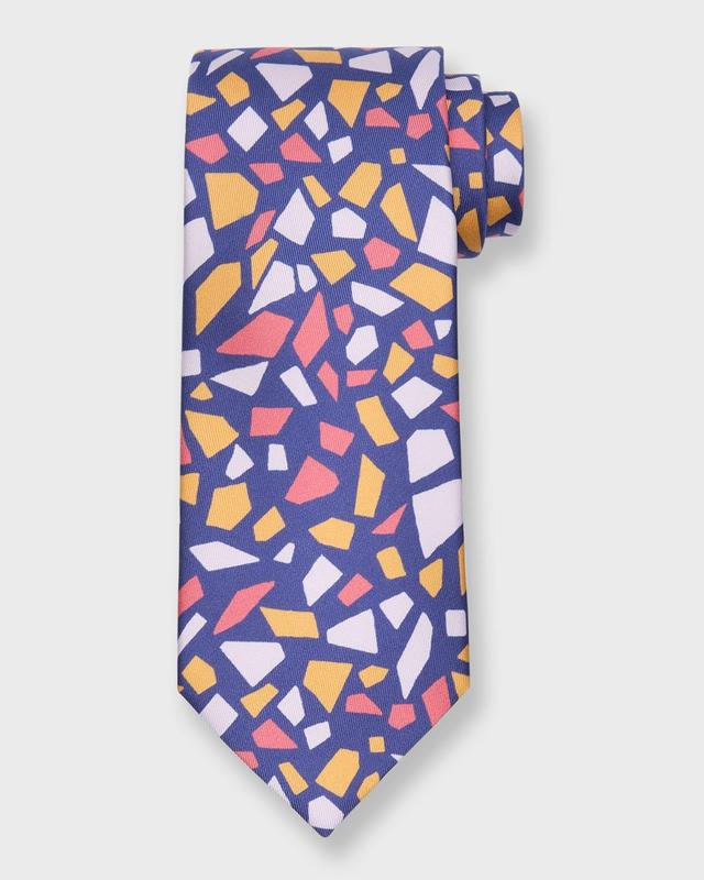 Mens Geometric-Print Silk Tie Product Image