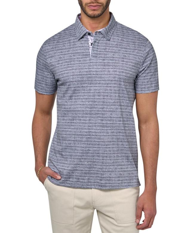 Brooklyn Brigade Mens Slim-Fit Wrinkle-Free Stripe Mercerized Cotton Polo Shirt - Navy Product Image