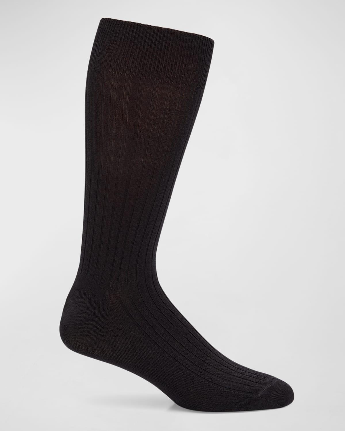 Mens 3-Pack Ribbed Crew Socks Product Image