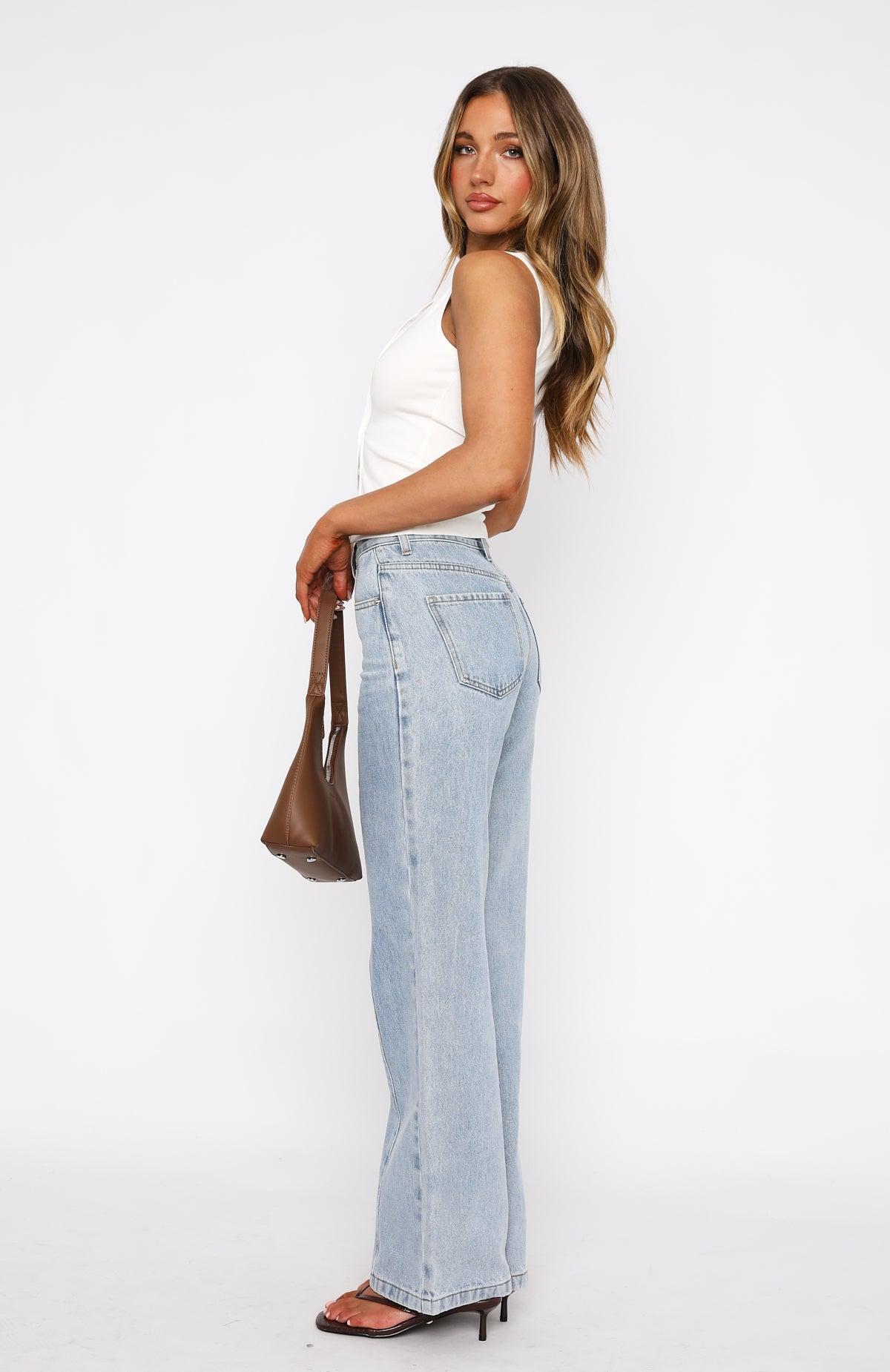 Layla Mid Rise Straight Leg Jeans Light Blue Product Image