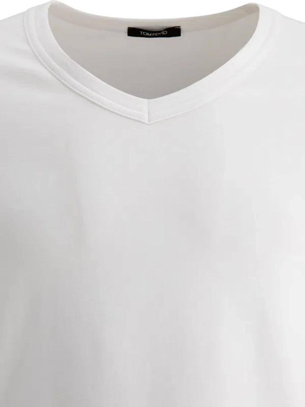 Slim-fit Stretch Cotton-jersey T-shirt In White Product Image