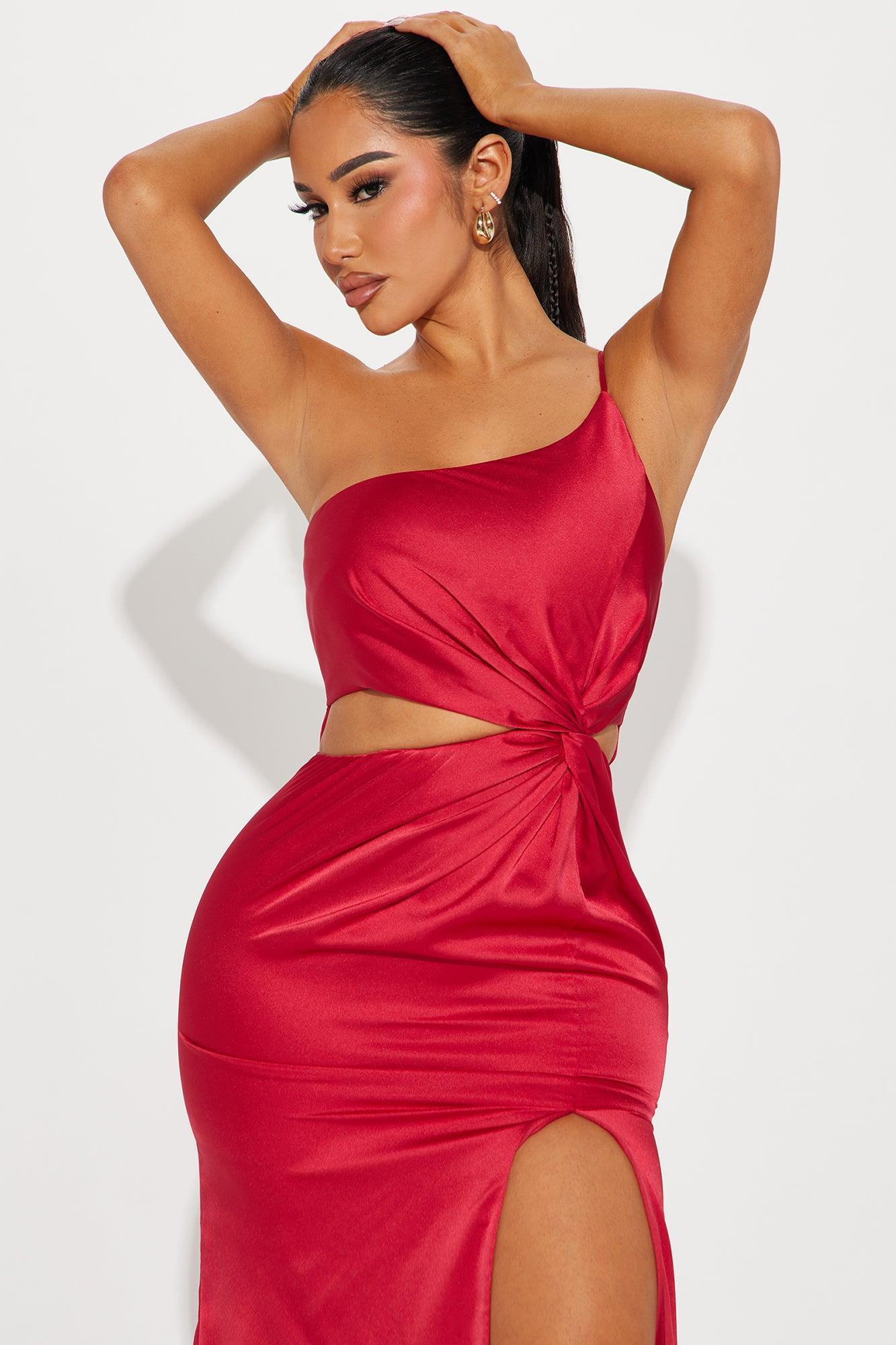 Stella Satin Gown - Red Product Image