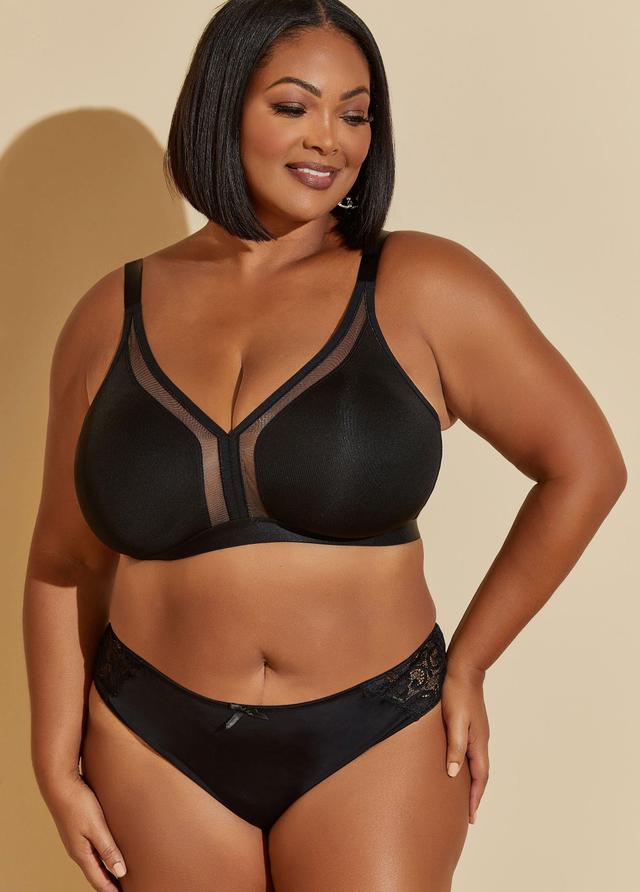 Plus Size Mesh Paneled Wireless Bra Ashley Stewart Product Image