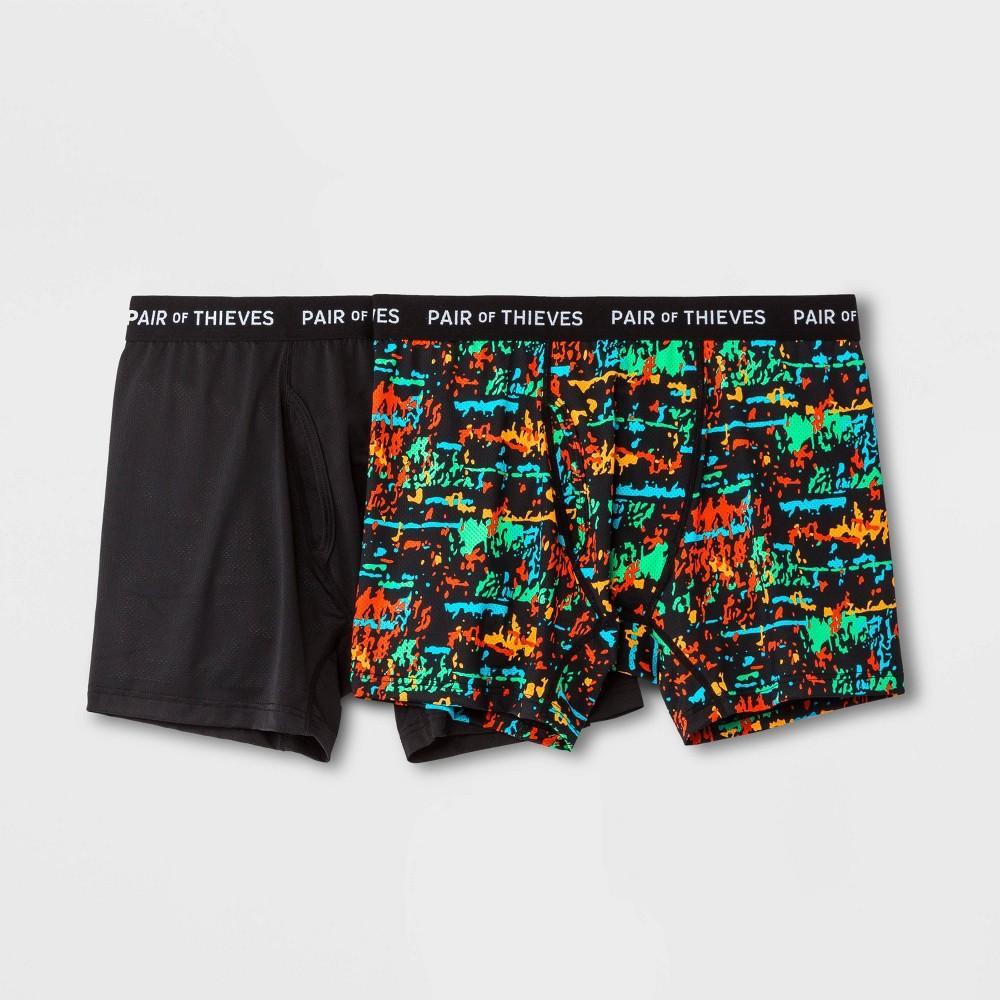 Pair of Thieves Mens Super Fit Boxer Briefs 2pk - Red/BlueOrange Sound Waves Product Image