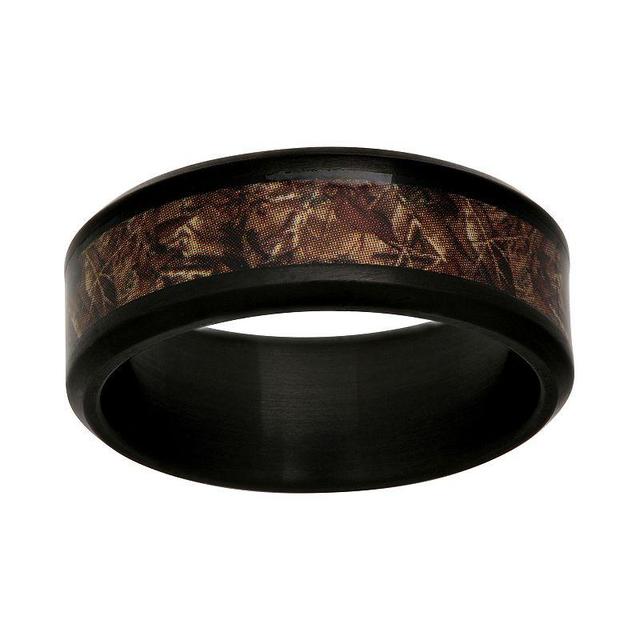 Mens Stainless Steel Camouflage Ring Two Tone Product Image