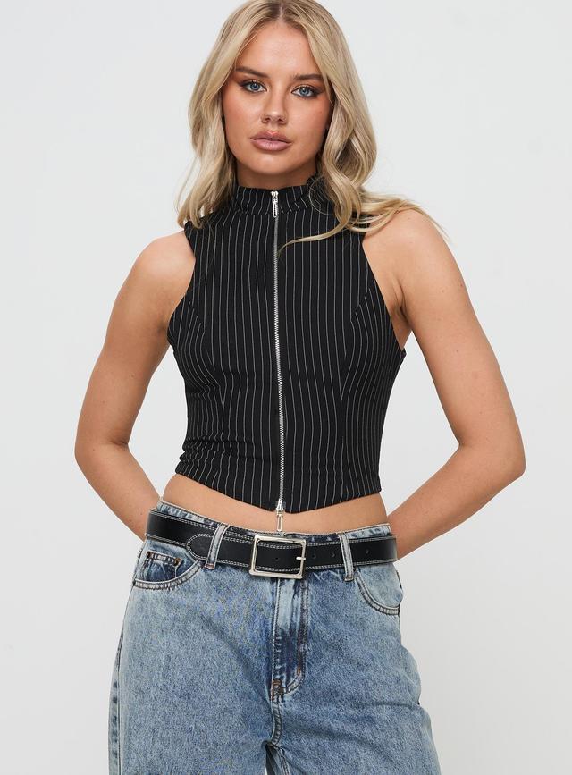 Messa Top Black Pinstripe Product Image