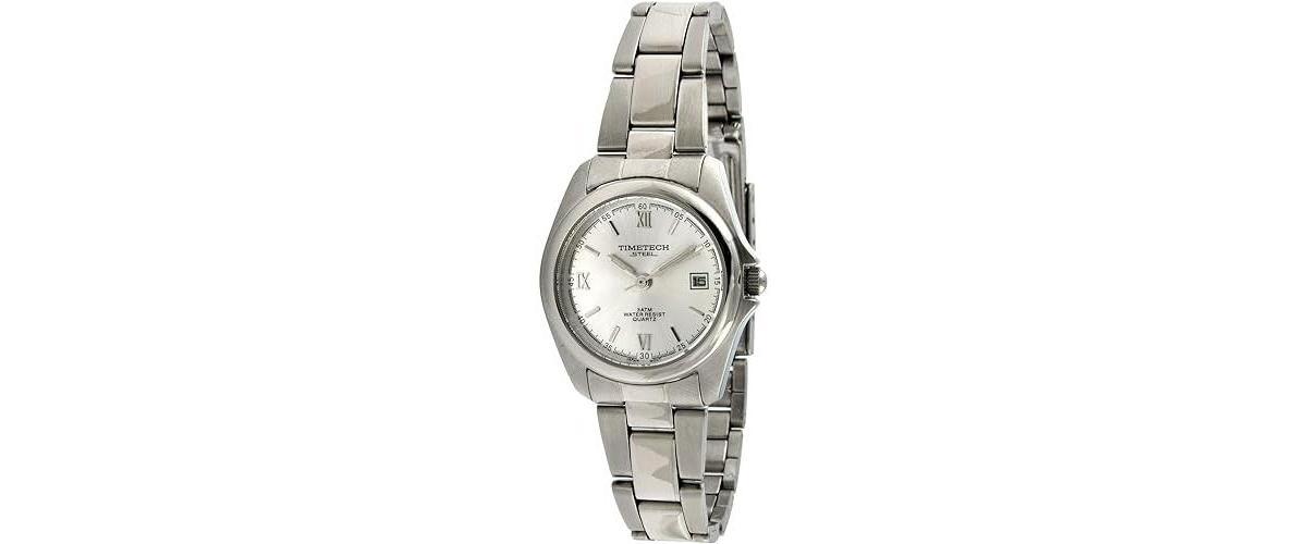 Timetech Womens Stainless Steel Silver Dial Bracelet Watch Product Image