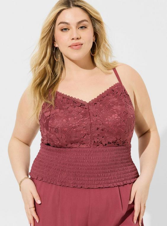 Lace Smocked Crop Top Product Image