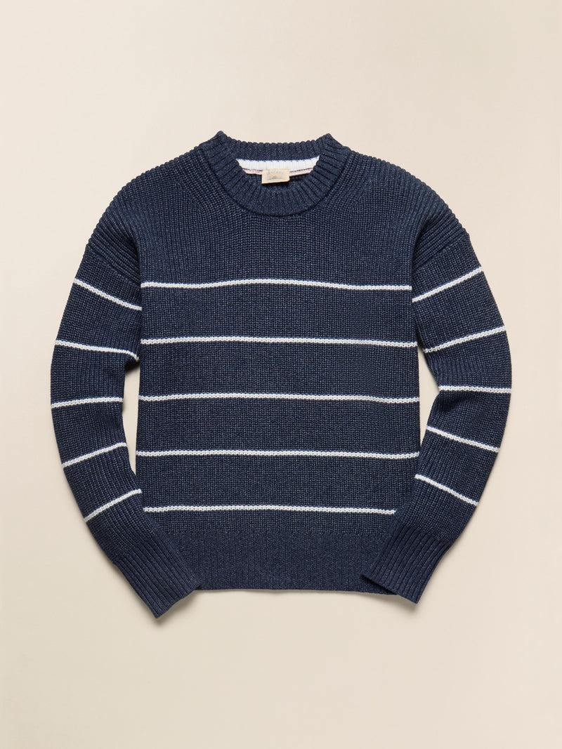 Sunwashed Fisherman Sweater - Water Mill Stripe Product Image