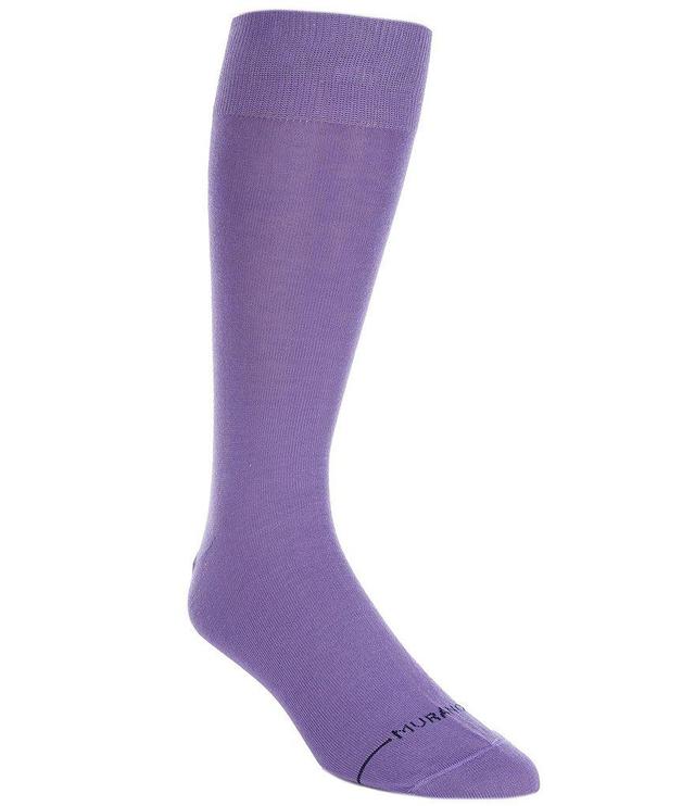 Murano Solid With A Toe Stripe Crew Dress Socks Product Image