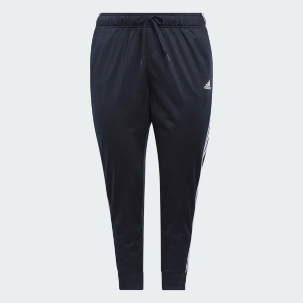 Essentials Warm-Up Slim Tapered 3-Stripes Track Pants (Plus Size) Product Image