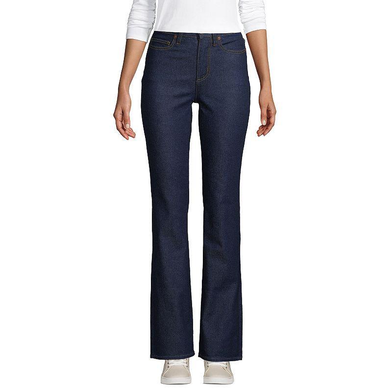 Womens Lands End High-Rise Bootcut Jeans Blue Product Image