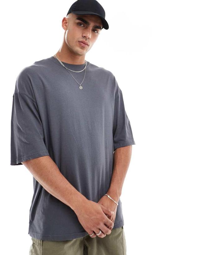 Jack & Jones super oversized t-shirt in dark gray  Product Image