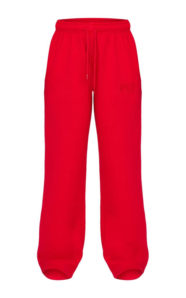 PRETTYLITTLETHING Red Borg Graphic Wide Leg Sweatpants Product Image