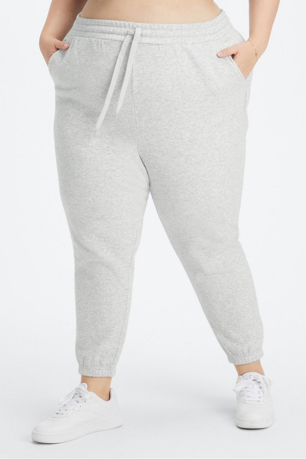 Fabletics Eco Go-To Sweatpant Womens Light Grey Heather Size S Product Image