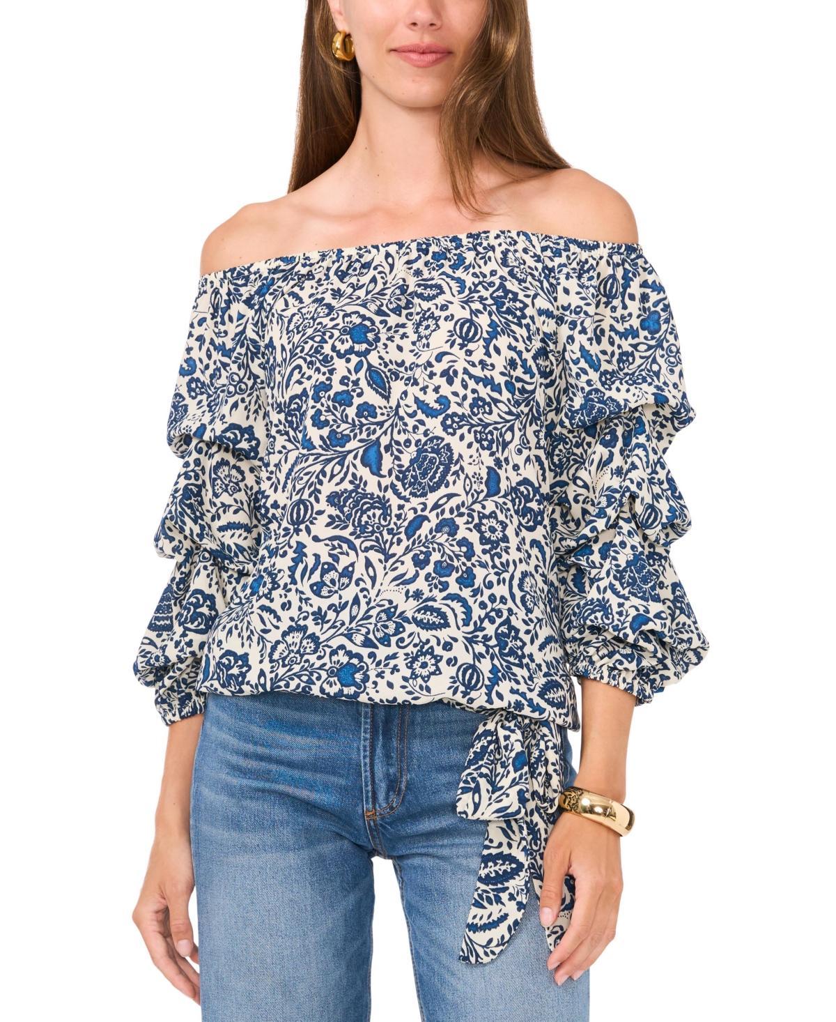 Vince Camuto Womens Off-The-Shoulder Floral-Print Top Product Image