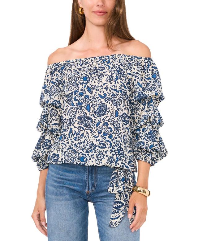 Vince Camuto Womens Off-The-Shoulder Floral-Print Top Product Image