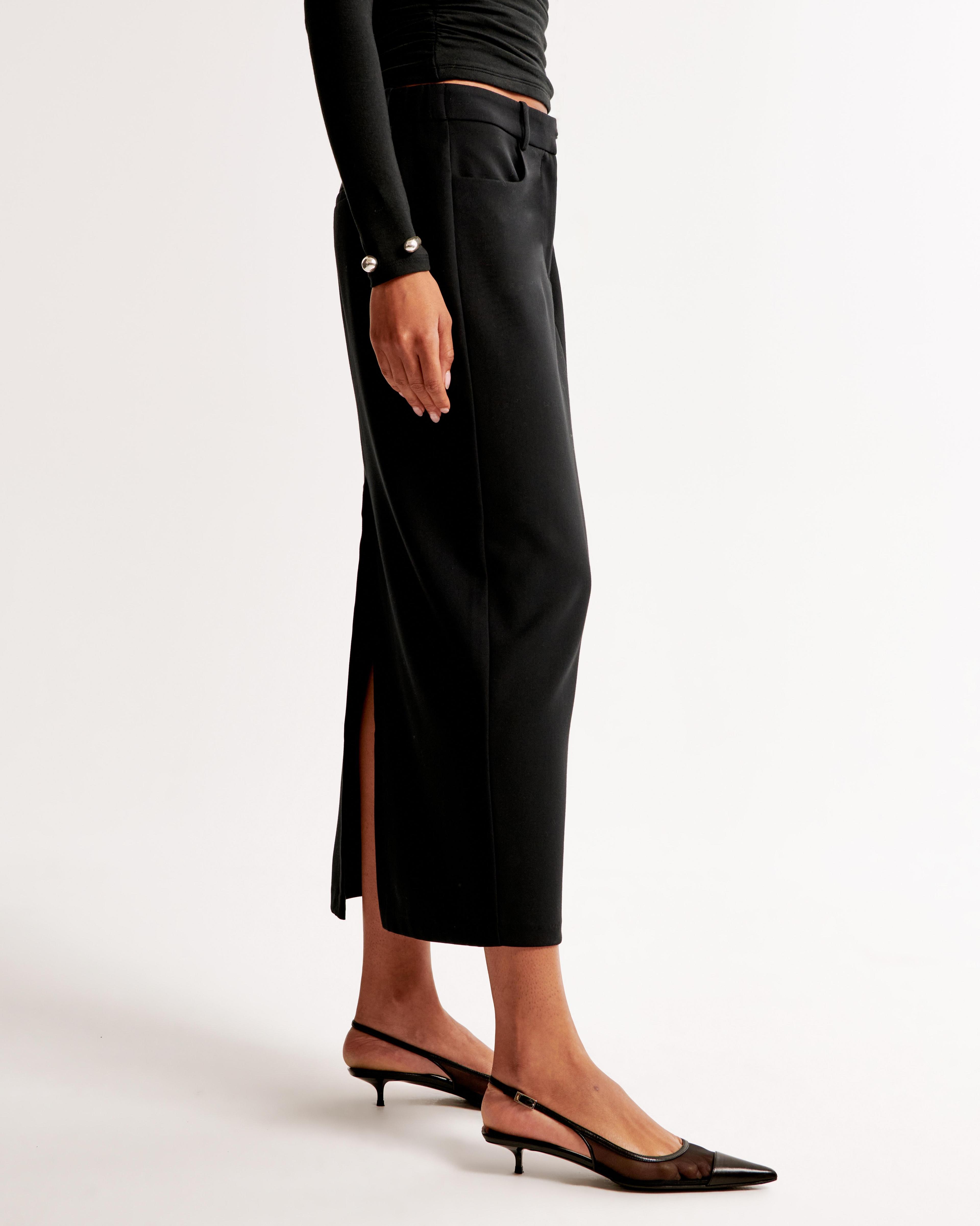 Mid Rise Tailored Maxi Skirt Product Image