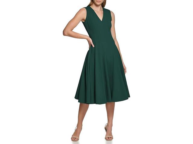 Calvin Klein V-Neck Midi Dress Product Image