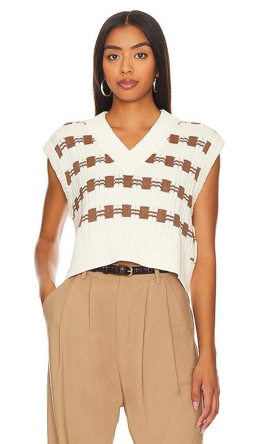 L'Academie Danelea Cropped Vest in Ivory. Size L, M, XS. Product Image