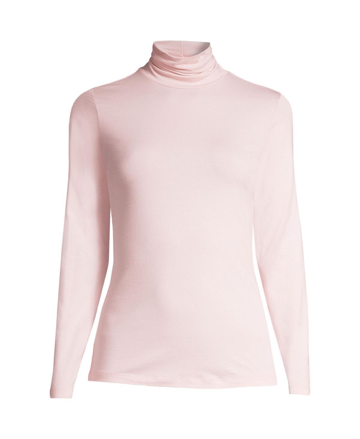 Lands End Womens Tall Lightweight Jersey Skimming Long Sleeve Turtleneck Product Image