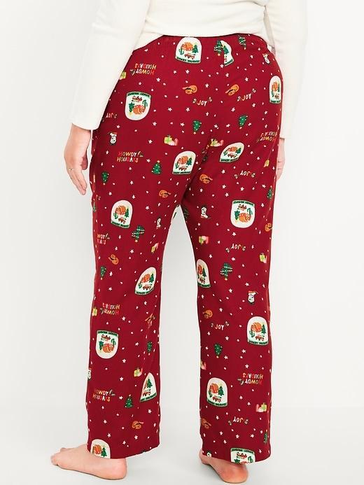 Mid-Rise Printed Flannel Pajama Pants Product Image