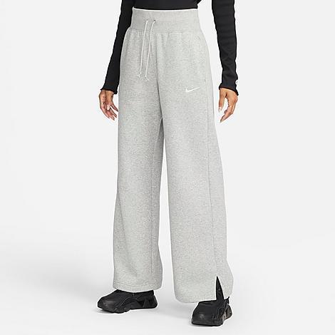 Nike Womens Nike Phoenix High Rise Wide Pants - Womens Grey/White Product Image