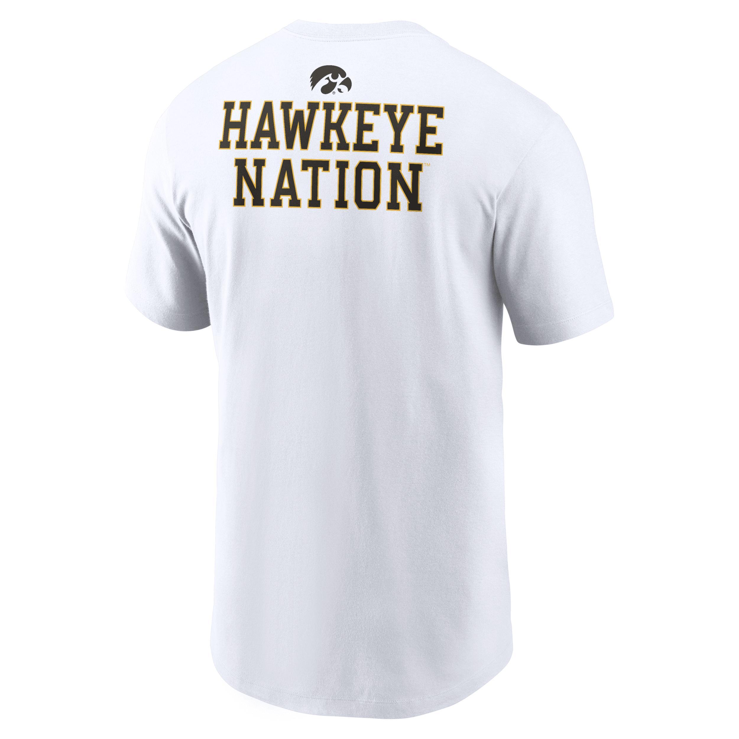 Nike Mens White Iowa Hawkeyes Blitz 2-Hit T-Shirt Product Image