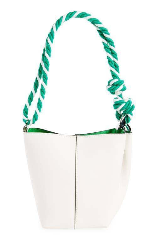 JW ANDERSON The Jwa Small Corner Leather Bucket Bag In White Product Image