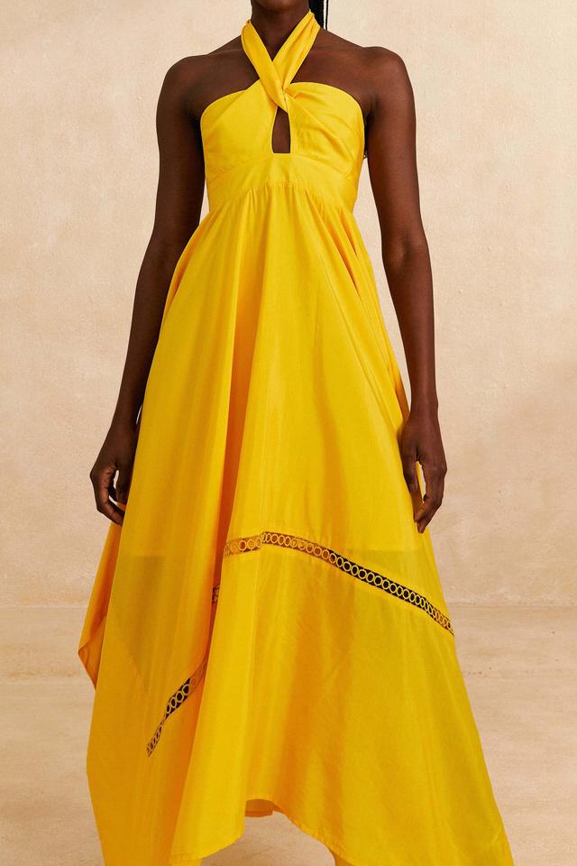 Yellow Sleeveless Maxi Dress, YELLOW / XXS Product Image