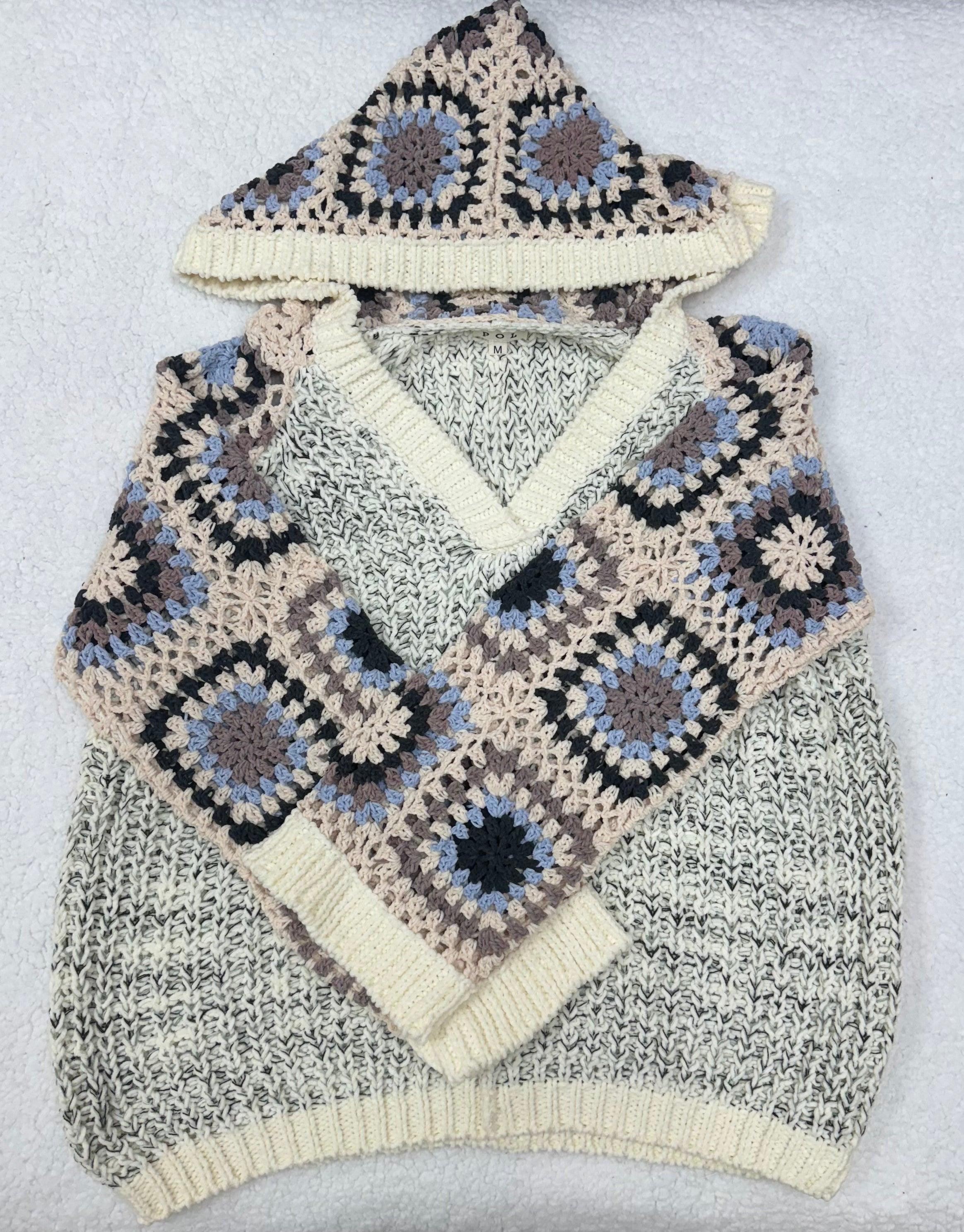 Crochet Hooded Sweater Product Image