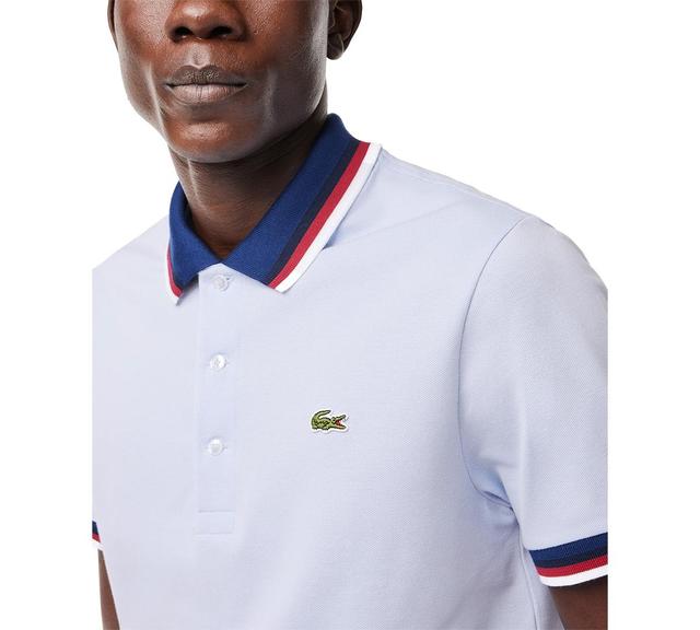 Lacoste Mens Classic Fit Striped Trim Short Sleeve Polo Shirt Product Image