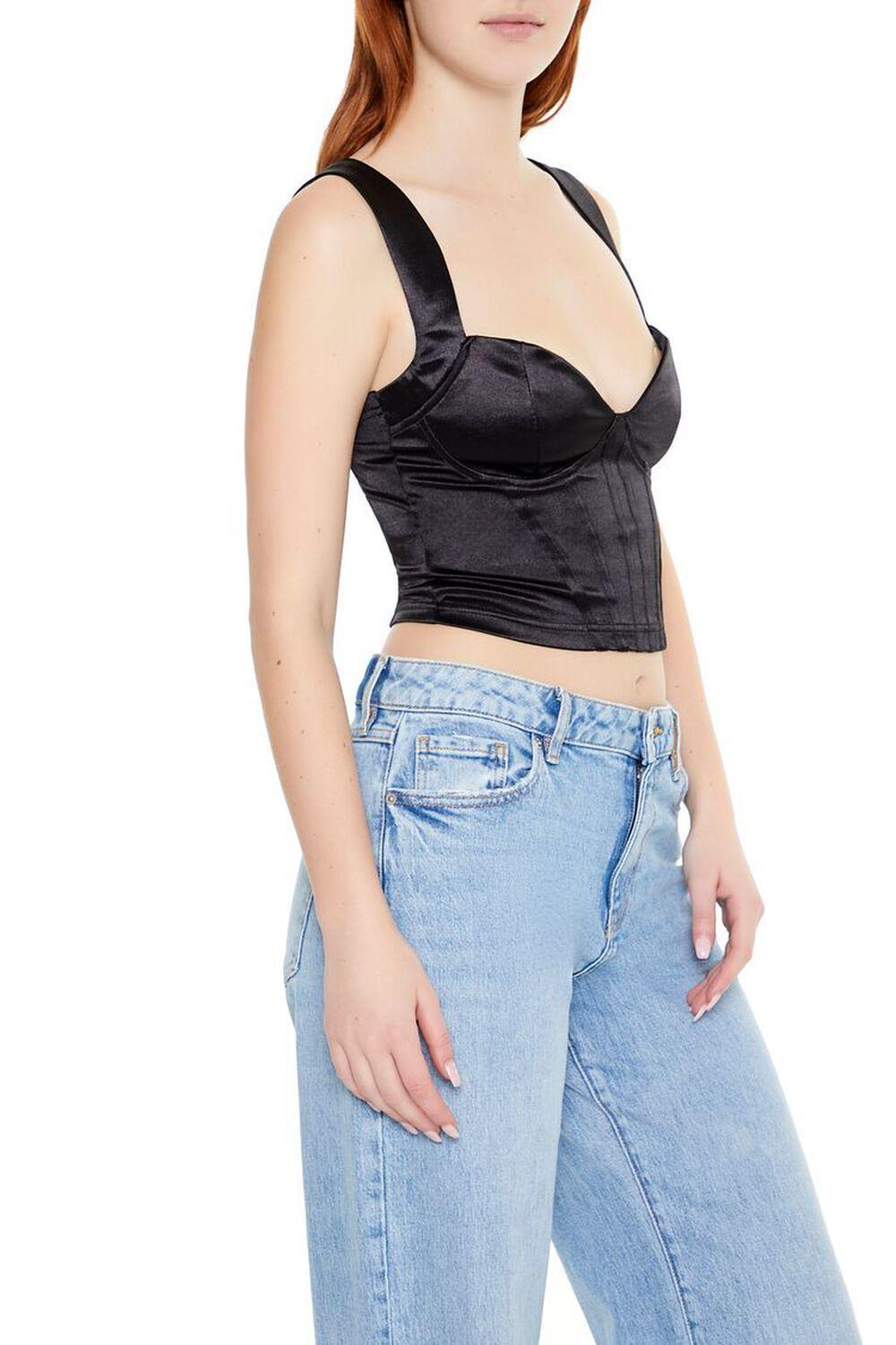 Metallic Sweetheart Crop Top | Forever 21 Product Image