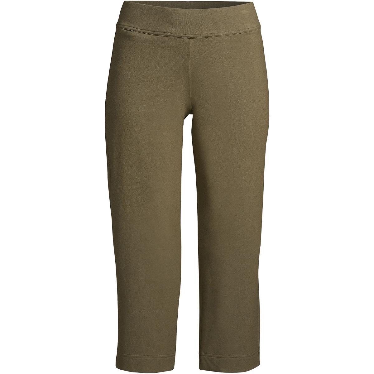 Womens Lands End Starfish Straight-Leg Pull-On Crop Pants Grey Heather Product Image