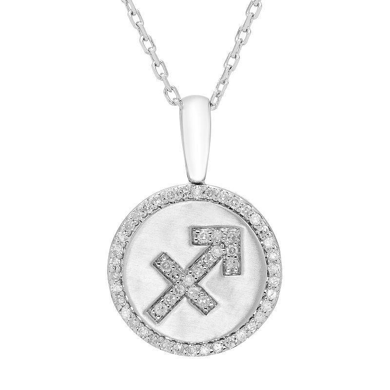 Its Personal Sterling Silver 1/6 Carat T.W. Diamond Zodiac Sign Necklace, Womens Cancer Product Image