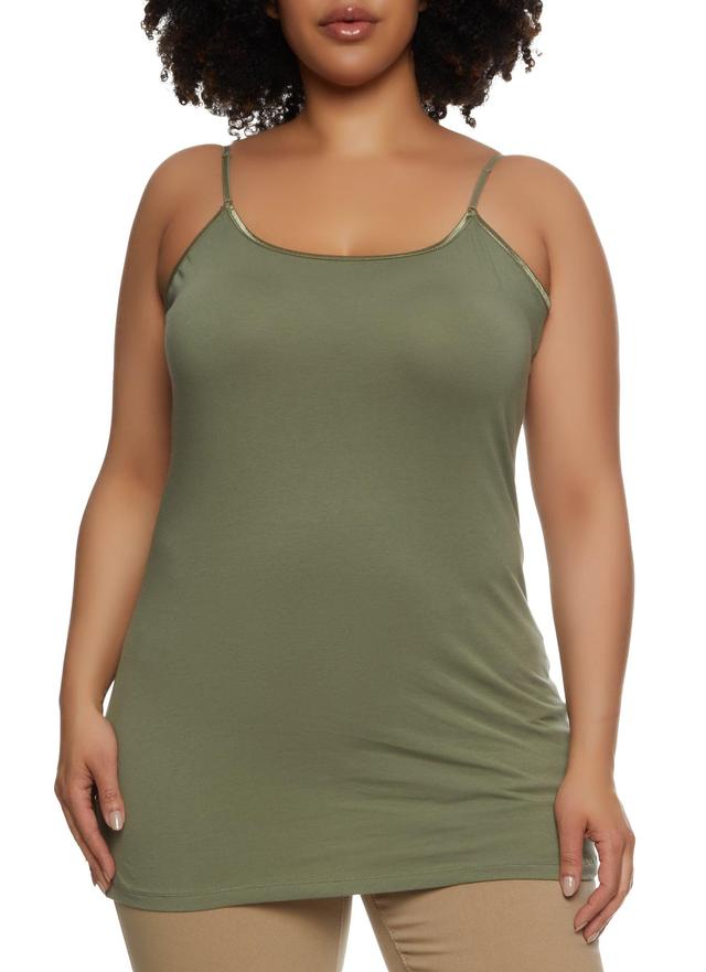 Womens Plus Size Solid Scoop Neck Cami Product Image