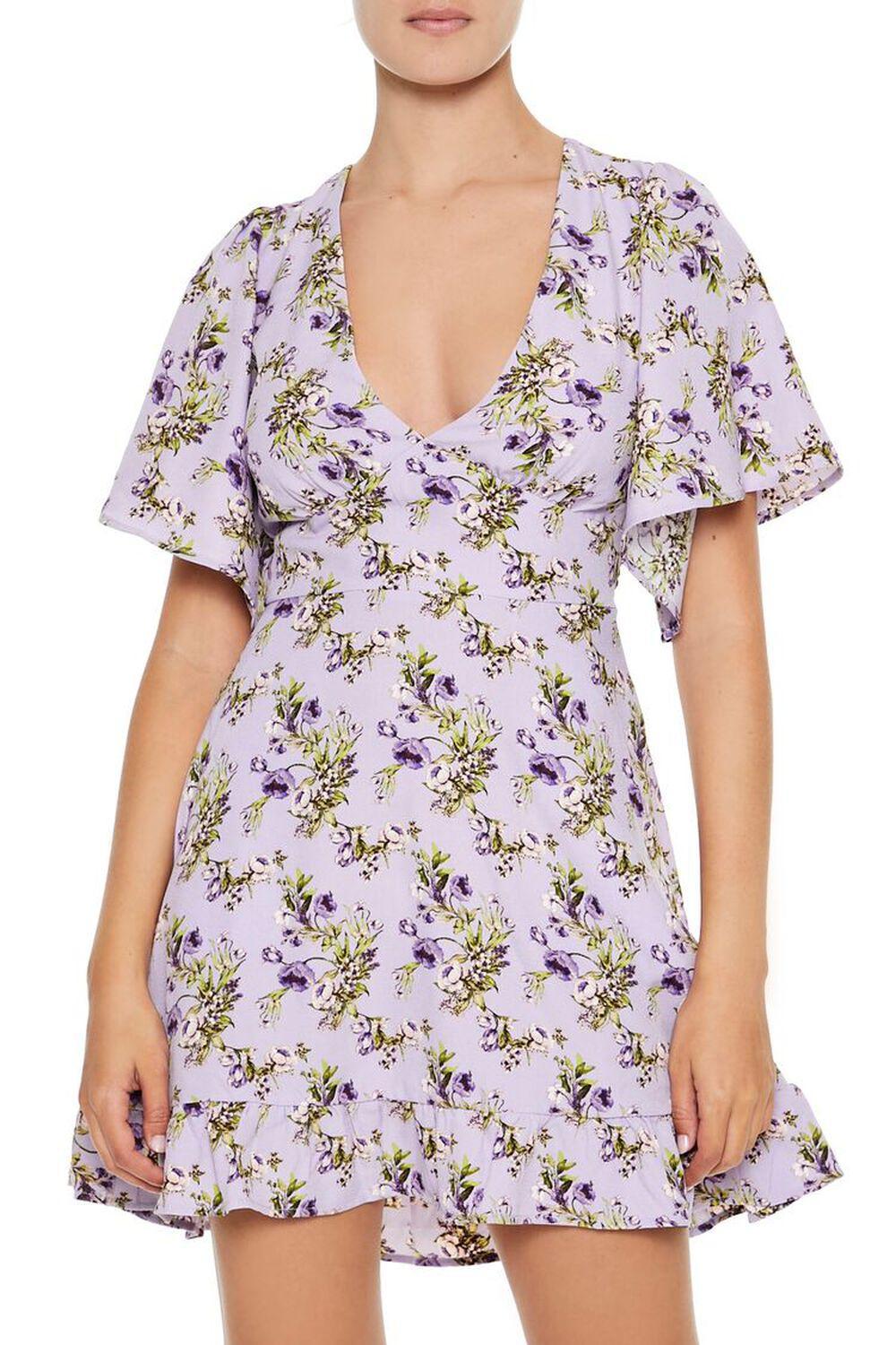 Floral Print Cutout Mini Dress | Forever 21 Product Image