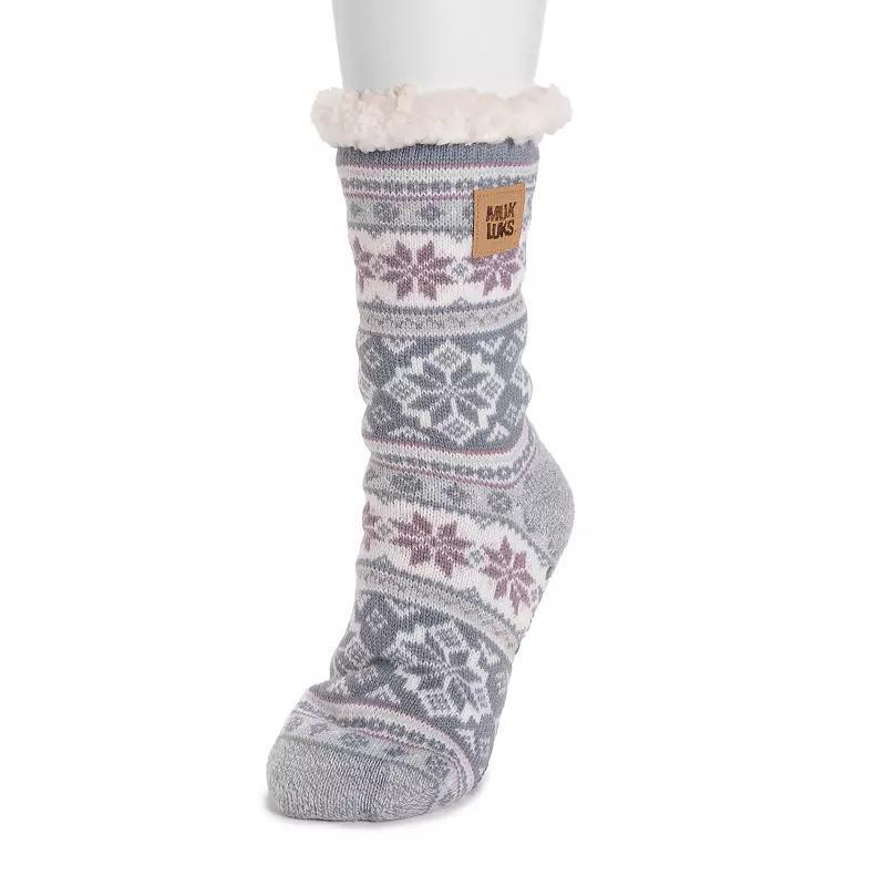 Womens MUK LUKS Patterned Cabin Slipper Socks Product Image