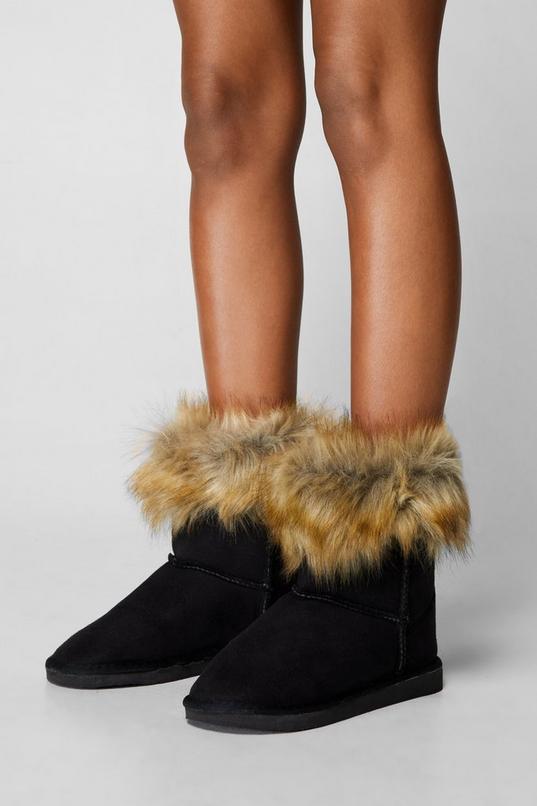 Faux Fur Mini Ankle Boots Product Image