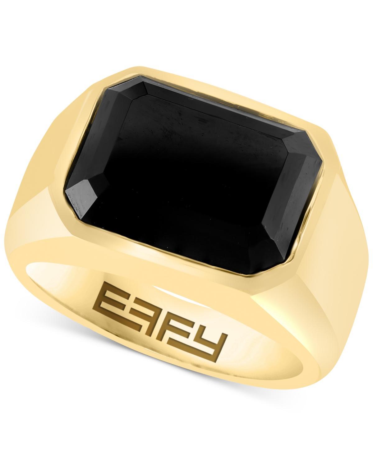 Effy Mens Goldtone Sterling & Onyx Signet Ring - Product Image