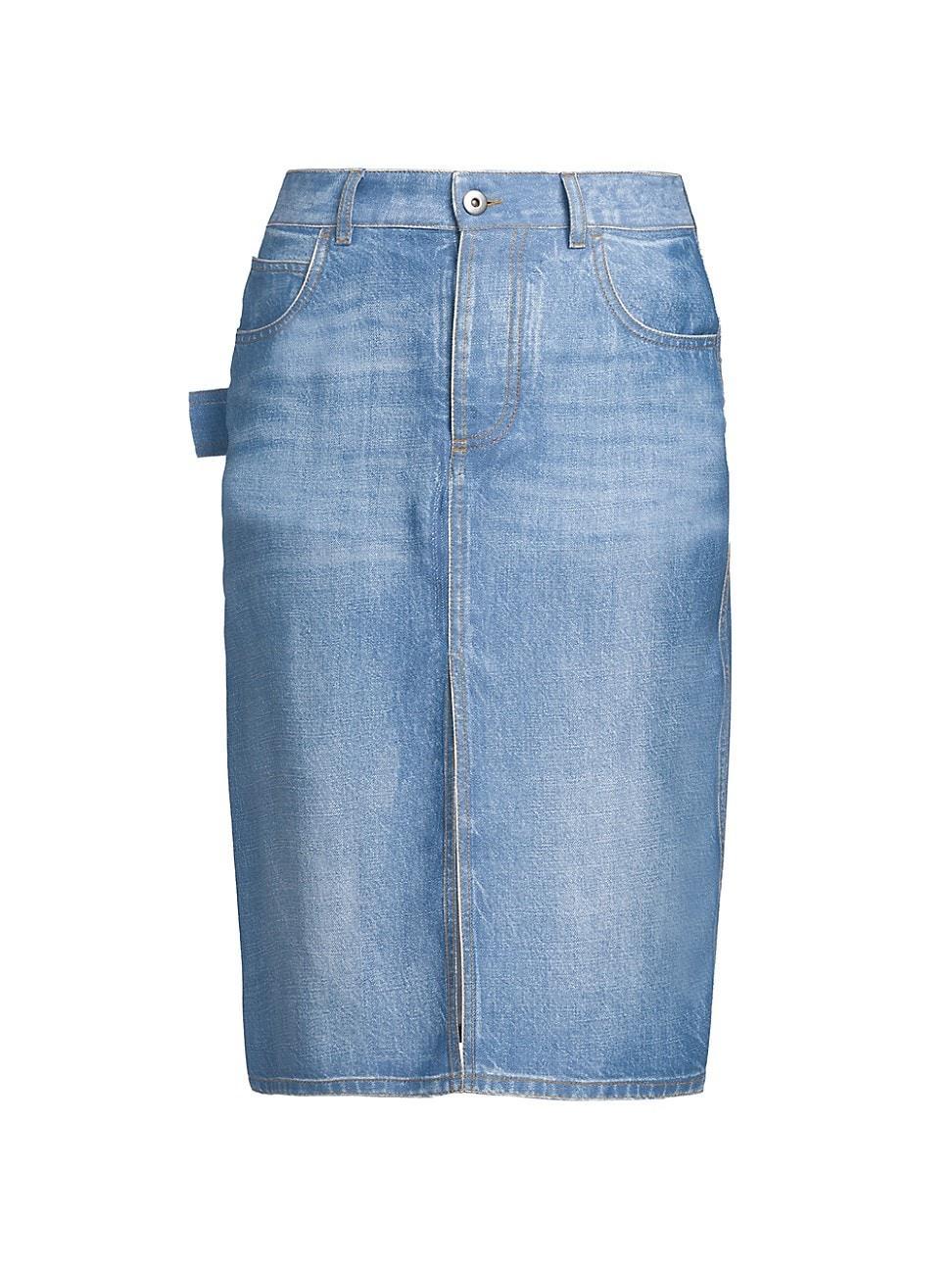 Womens Faded Denim-Like Pencil Skirt Product Image