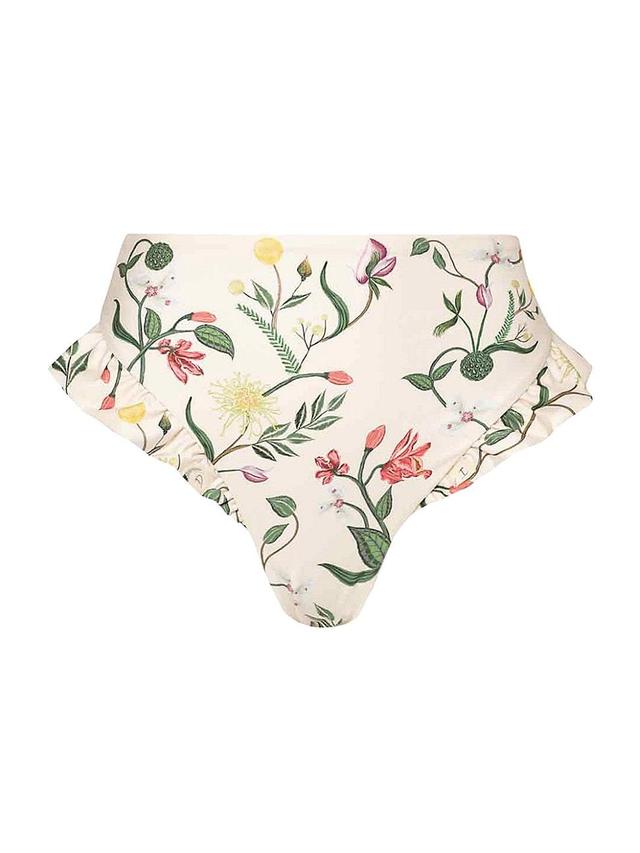 Womens Alma Jengibre Cultivo Ruffled Floral Bikini Bottom Product Image