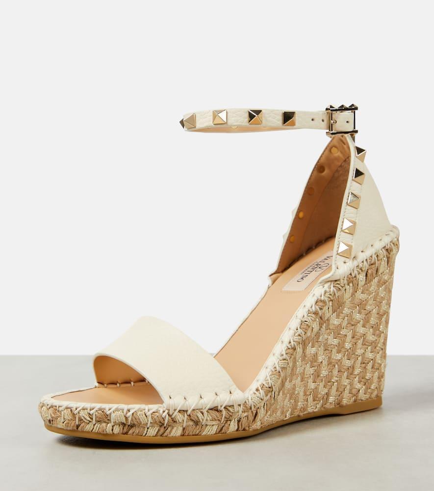 Espadrille Rockstud Wedges 105 In White Product Image